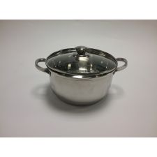 Edelstahl Kochtopf 24 cm m. Glasdeckel 