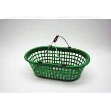 Gartenkorb oval 15 kg grün m.Metallbügel VE 10