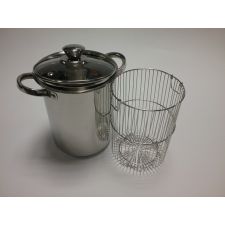 Edelstahl Spargeltopf 3,9 ltr. m. Glasdeckel