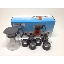 Tee / Kaffeekanne + 6 Gläser im Set 