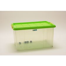 Box groß m.Deckel 60x40x30 cm m.Rollen 56 ltr VE10