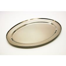 Servierplatte Edelstahl oval 50 cm VE 12